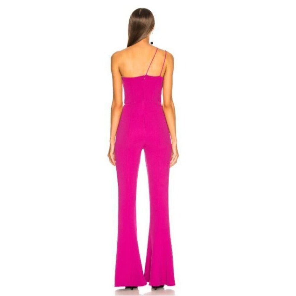 Cushnie et Ochs Pink Nikkita Jumpsuit One Shoulder Flared Leg SZ 0 NWT - Picture 4 of 11